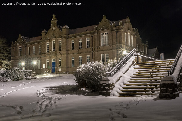 Nightwalk in Snow, Arbroath Old High School. Picture Board by Douglas Kerr