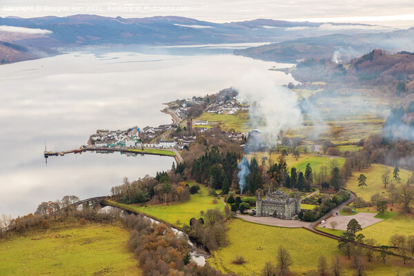 Inverary and Inverary Castle from Dun na Cuaiche Watchtower Picture Board by Douglas Kerr