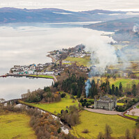 Buy canvas prints of Inverary and Inverary Castle from Dun na Cuaiche Watchtower by Douglas Kerr