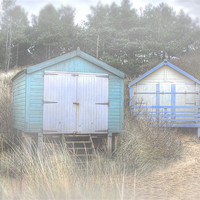 Buy canvas prints of Pastel Beach-huts by Mike Sherman Photog