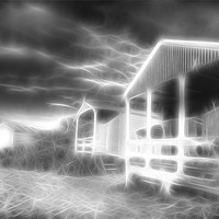Buy canvas prints of Electric Beach-Huts by Mike Sherman Photog