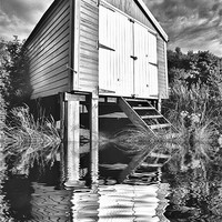 Buy canvas prints of Beach Hut reflection by Mike Sherman Photog