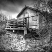 Buy canvas prints of Beach Hut on the Dune by Mike Sherman Photog