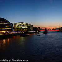 Buy canvas prints of Panoramic sunset view of the South Bank of the Tha by Terry Senior