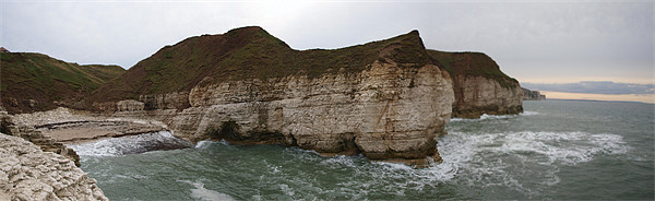Cliffs at Thornwick Bay, East Coast, UK. Framed Mounted Print by Terry Senior
