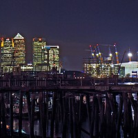 Buy canvas prints of Canary Wharf & the O2 (Millennium Dome) Thames Pat by Terry Senior