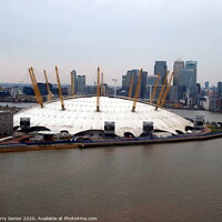 Buy canvas prints of O2 Millenium Dome with Canary Wharfe in background by Terry Senior