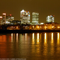 Buy canvas prints of Nightscene of Canary Wharfe on the Isle of Dogs  by Terry Senior