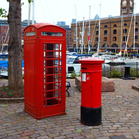 Buy canvas prints of Typically British Telephone Box and Post box by Terry Senior