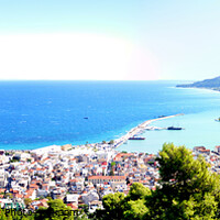 Buy canvas prints of Panoramic View of the Port of Zakynthos Λιμάνι Ζακ by Terry Senior