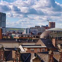 Buy canvas prints of Panoramic View of the Leeds City Skyline by Terry Senior