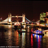 Buy canvas prints of Panorama of Tower Bridge at Night by Terry Senior