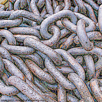 Buy canvas prints of Abstract Anchor Chain showing signs of rust due to by Terry Senior