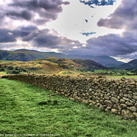 Buy canvas prints of Cumbria, Dramatic Skys, Drystone Walling, HDR, Lake District, Mountains by Terry Senior