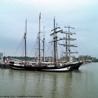 Buy canvas prints of Oosterschelde and the Thalassa Tall Ships moored at Greenwich 2014 by Terry Senior