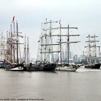 Buy canvas prints of Oosterschelde, Thalassa, Tolkien and Mercedes on the Thames in Greenwich by Terry Senior