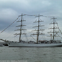 Buy canvas prints of Dar Mlodziezy three mast Tall Ship on the River Thames at Greenwich Regatta by Terry Senior