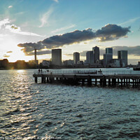 Buy canvas prints of The Isle of Dogs, Canary Wharf and the River Thame by Terry Senior