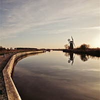 Buy canvas prints of Perfect Reflections at Turf Fen Mill by Paul Macro