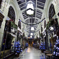Buy canvas prints of Christmas in Norwich Royal Arcade by Paul Macro
