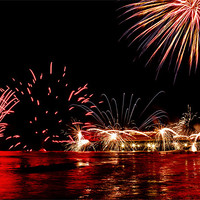 Buy canvas prints of Cromer Pier New Years Fireworks by Paul Macro