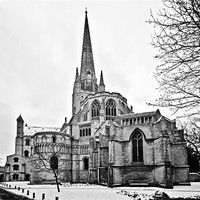 Buy canvas prints of Snowy Norwich Cathedral by Paul Macro