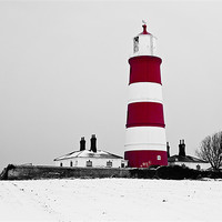 Buy canvas prints of Snowy Happisburgh Lighthouse by Paul Macro