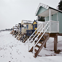 Buy canvas prints of Snow Covered Beach in Wells by Paul Macro