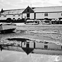Buy canvas prints of Burnham Boathouse Winter Reflections by Paul Macro