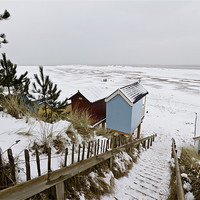 Buy canvas prints of Snowy Wells Beach by Paul Macro