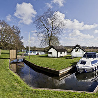 Buy canvas prints of Coltishall Boat Houses by Paul Macro