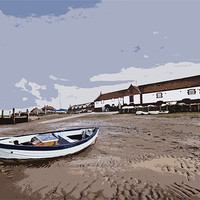 Buy canvas prints of Burnham Boathouse Poster Effect by Paul Macro