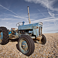 Buy canvas prints of Cley Beach Fishermans Tractor by Paul Macro