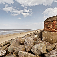 Buy canvas prints of Brancaster Defences Old and New by Paul Macro