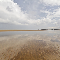 Buy canvas prints of Wells Beach Reflections by Paul Macro