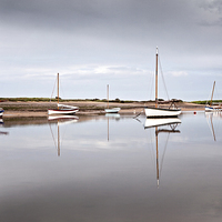 Buy canvas prints of Burnham Overy Staithe Boat Reflections by Paul Macro