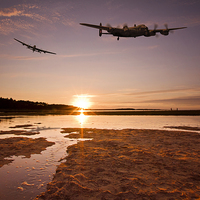 Buy canvas prints of Two Lancasters over Holkham by Paul Macro