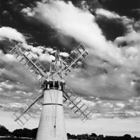 Buy canvas prints of Thurne Mill Windmill at Sunset Black & White by Paul Macro
