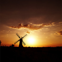 Buy canvas prints of Thurne Mill Windmill at Sunset by Paul Macro