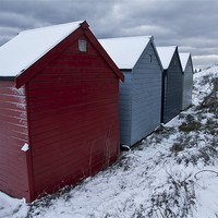 Buy canvas prints of Winter Beach Huts by Paul Macro