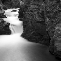 Buy canvas prints of The Soteska Vintgar gorge in Black and White by Ian Middleton
