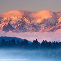 Buy canvas prints of Kamnik Alps at sunset, Slovenia. by Ian Middleton