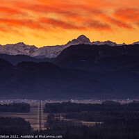 Buy canvas prints of Julian Alps sunset by Ian Middleton