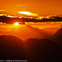 Buy canvas prints of Julian Alps sunset by Ian Middleton
