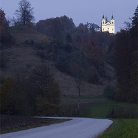 Buy canvas prints of Church on the hill at dusk by Ian Middleton