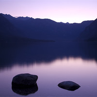 Buy canvas prints of Lake Bohinj sunset by Ian Middleton