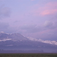 Buy canvas prints of Krvavec and the Kamnik Alps at sunset by Ian Middleton