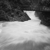 Buy canvas prints of The Soteska Vintgar gorge in Black and White, Gorj by Ian Middleton