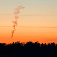 Buy canvas prints of Spiral cloud at sunset by Ian Middleton