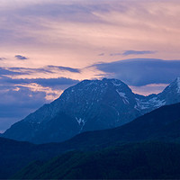 Buy canvas prints of Kamnik Alps at sunset by Ian Middleton